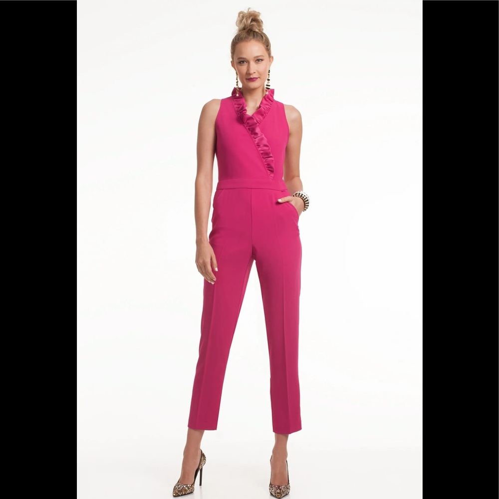 Trina Turk Ruffle Top Jumpsuit (Size 10; NWT)